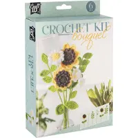 Top 1 Toys Kreatives Bastelgruppen-Häkelset Blumenstrauß 6 Sonnenblumen