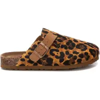 Xti für Damen. 14287106-LEOPARDO Clogs 142871 braun (40), Leder, Wohnung, Keine, Lässig, Tierdruck