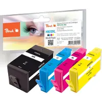 Peach H920XL bk, c, m, y Spar Pack Tintenpatronen, Schwarz, Cyan, Magenta, Gelb, Tinte auf Pigmentbasis, Tinte auf Farbstoffbasis, 4 Stück(e), Multipack