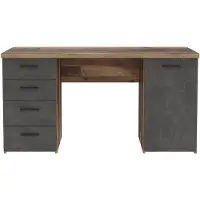 Forte Schreibtisch NETBOB, Optik: Old Wood Vintage / Beton von