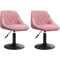 vidaXL Esszimmerstühle 2 Stk. Drehbar Rosa Samt