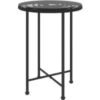 vidaXL Esstisch Schwarz Ø55 cm Hartglas und Stahl