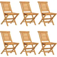 vidaXL Gartenstühle 6 Stk. Klappbar 47x63x90 cm Massivholz Teak