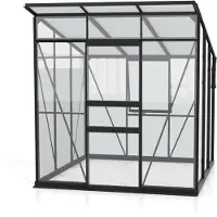 Vitavia Gewächshaus Palma 4450 Einscheibensicherheitsglas/ Hohlkammerplatten inkl. Fundamentrahmen 195,8 x 229,4 cm schw
