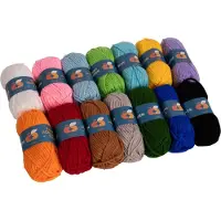 Colorations Acrylgarn Set - 14 Farben - 4 mm Bastelgarn Stricken