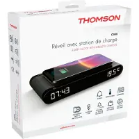 Thomson , Wecker-Radio mit digitalem Display und Induktionsladefunktion 15 W, Schwarz