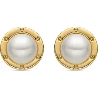 Luxenter Ohrringe mit 18k Gold-Finish weißer Perle - Ciada