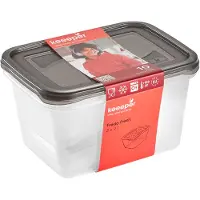 Keeeper Frischhaltedose fredo fresh, 2x 2,0 Liter, eckig Unterteil: transparent, Deckel: grau, Deckel mit