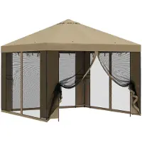 vidaXL Garten Pavillon mit Seitenwänden 3 x 3 m Beige