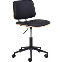Actona Owen, Gepolsterter Sitz, Gepolsterte Rückenlehne, Schwarz, Eiche, Schwarz, Eiche, Polyurethan (PU), Eiche, Polyurethan (PU)
