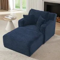 OKWISH Relaxsessel mit Armlehnen und Rückenlehne, Bequemes Einzelsofa Cord, Loungesofa ohne Montage,für kleine Wohnungen in Blau