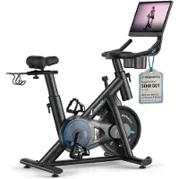Merach Heimtrainer Fahhrad für Zuhause, leises Fitnessbike mit HD-Screen, Magnetischer Widerstand, 8 Widerstandsstufen, bis 136 KG belastbar