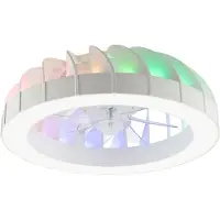 Brilliant G81080/05 Fanora Deckenleuchte 46cm mit Ventilator Kunststoff weiß LED integriert
