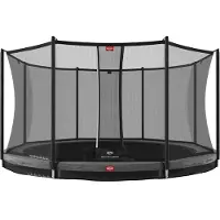 Berg Bodentrampolin Favorit InGround 330 + Sicherheitsnetz Comfort Grau