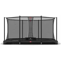 Berg Bodentrampolin Ultim Favorit InGround 410 + Sicherheitsnetz Comfort Grau