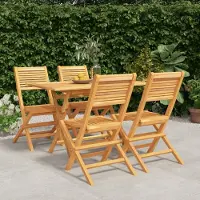 vidaXL "Rabatt" 5-tlg. Garten-Essgruppe - mit tishe & Stuhl - Massivholz Teak - Lounge-Dining set CC7552