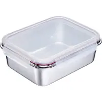 Westmark Lunchbox "Edelstahl Lunch Box/ Frischhaltedose, 2250 ml", (1 tlg.), auslaufsichere Brotdose – mikrowellen- & ofenfest