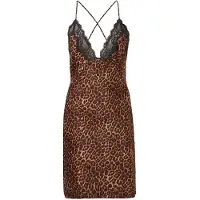 Hunkemoller Slipdress Leopard Gabrielle Schwarz