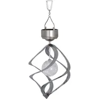 Best Season LED-Solar-Windspiel "Wind Mill" silber 1 cool white LED, Solarpanel, Akku, outdoor, 477-51