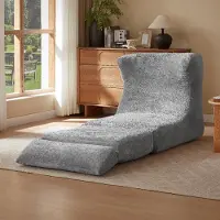 OKWISH Relaxsessel mit Rückenlehne, Einzelsessel ergonomisches Design, Loungesofa Chenille,Für Wohnzimmer in Grau