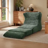 MODFU Liegestuhl Loungesessel mit Einzigartiges Design,Relaxsessel mit strukturierter Oberfläche,Chenille,für Schlafsofa & Einzelsessel,Grün