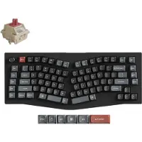 Keychron V10 Ultra 8K Kabellose Mechanische Tastatur QWERTY US Fully Assembled Knob / Black / Silk POM Switch - Red