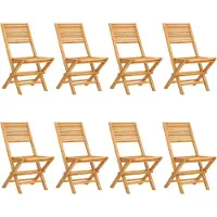 vidaXL Gartenstühle 8 Stk. Klappbar 47x62x90 cm Massivholz Teak