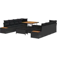 vidaXL Gartensofa-set 11 stk. 10-Sitzanzahl Schwarz