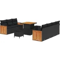 vidaXL Gartensofa-set 10 stk. 9-Sitzanzahl Schwarz