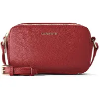 Lazarotti Leder Umhängetasche Bologna Leather Crossbody Bag Red rot