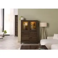 MASSIVMOEBEL24.DE Vitrine Kernbuche 103x40x148 tabacco braun geölt VILLANDERS #202