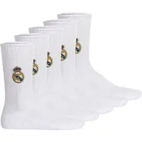 Real Madrid Kurzsocken REAL MADRID "Socken RM Crew Socks 5-Pack Embroidery 5er Pack", Herren, Gr. 43-46, weiß, Obermaterial: 80% Baumwolle CO. 18% Polyamid PA. 2% Elasthan EL., Socken Kurzsocken