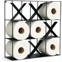 DanDiBo Ambiente DanDiBo Toilettenpapierhalter Schwarz Metall Tic Tac Toe 96418 Klopapierhalter Wand WC Ersatzrollenhalter Wandmontage Papierhalter Rollenhalter