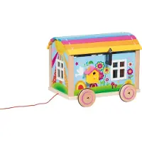 Goki Wohnwagen Spielzeug Holz Camper mit Zubehör mehrfarbig