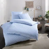 Lorena Mako-Satin Bettwäsche Sabrina azur 155x220 cm + 80x80 cm - blau