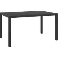 Furnicato Gartentisch Schwarz 150x90x74 Cm Aluminium Und Wpc