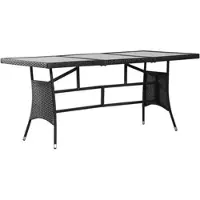 Furnicato Gartentisch Schwarz 170x80x74 Cm Poly Rattan