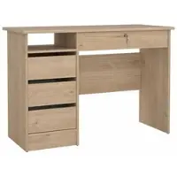 Wellhome - Schreibtisch mit 4 Schubladen in der Farbe Eiche 110 x 49 x 76 cm - Júcar Oak