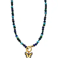 Luxenter Halskette mit natürlichem Lapislazuli 18k Gold Finish - Arru