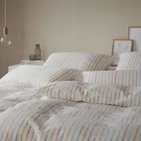 Elegante Web-Seersucker Bettwäsche Paula 160x210 cm + 65x100 cm | multi-pastell - bunt