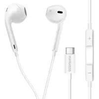 Avizar Mayaxess, USB-C Kabelkopfhörer mit Mikrofon für Galaxy S25 Plus, Weiß
