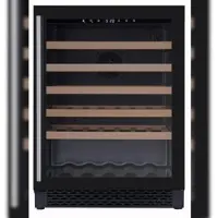 Chefgastro Weinkühlschrank VINCOOL für 46 Flaschen | 1x Glastür + LED & 1x Zone | 127 Ltr, HxBxT 82x59,5x57cm | +5/+20°C | Schwarz | + Geschirrtuch