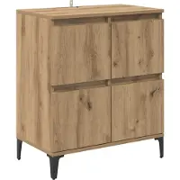vidaXL Sideboard Artisan-Eiche 60 x 35 x 70 cm Verbundholz und Eisen