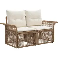 vidaXL Gartensofa-set 8 pcs Beige Poly-Rattan