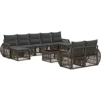 vidaXL Gartensofa-set 10 pcs Grau und Dunkelgrau Poly-Rattan
