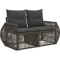 vidaXL Gartensofa-set 10 stk. Grau und Dunkelgrau Poly-Rattan