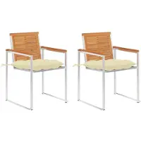 vidaXL "2025"Moderne Gartenstühle mit Kissen 2er Set Massivholz Akazie und Stahl - Gartenstühle 2parcel DE24672