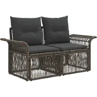 vidaXL Gartensofa-set 4 pcs Grau Poly-Rattan