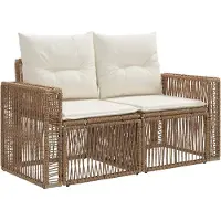 vidaXL Gartensofa-set 4 pcs Beige und Cremeweiß Poly-Rattan