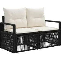 vidaXL Gartensofa-set 8 stk. Schwarz Poly-Rattan